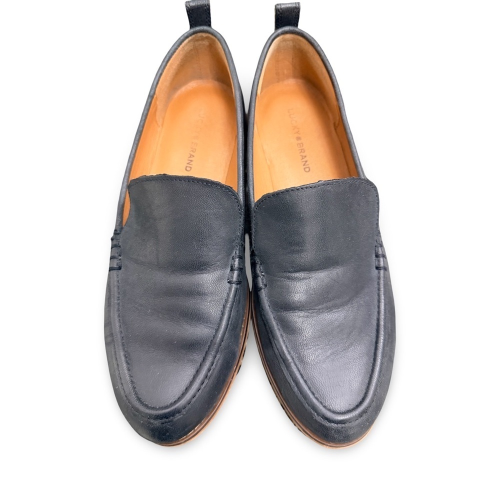 Lucky Brand Women's Canyen Slip-On Black Leather Loafers Size 7.5 - Picture 2 of 10